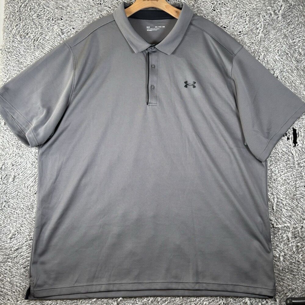 Under Armour Polo Shirt Bundle Of Two Men’s Size 4XL Baby Blue Gray Stretch Golf - Picture 7 of 11
